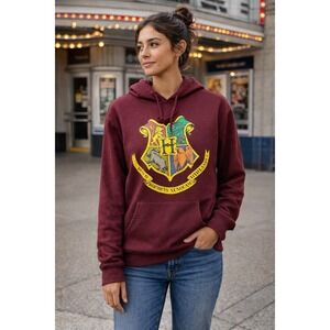 Harry Potter Hoodie Sweatshirt Women's Size Medium Hogwarts Crest Drawstring